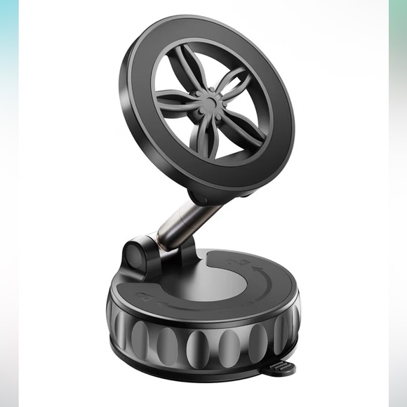 Other - Black Phone Car Mount with Magnetic Wheel Grip, 360 Adjustable